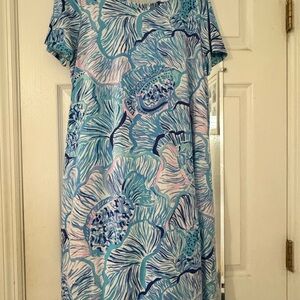 Lilly Pulitzer Vibrant Blue and Pink Maxi Dress